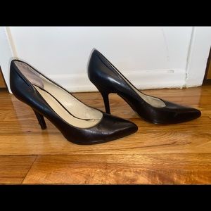 Black Nine West heels. Faux leather. Size 8